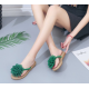 New Comfartable Flower Beach Flat Slippers - Green