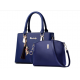 New Classical Branded 2 Piece Leather Handbag-Blue