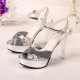 Cross Border High Heel Silver Shining Sandals