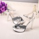 Cross Border High Heel Silver Shining Sandals