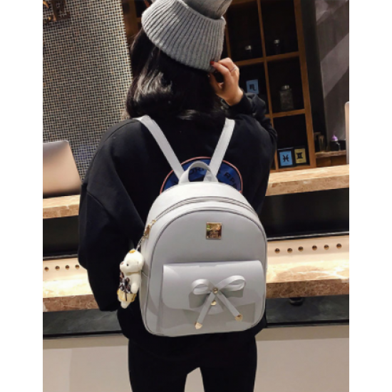 European Style Backpack With Handbag-Grey