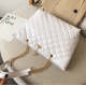 New Rhombic Chain Straps Patchwork Women Hand Bag - White