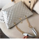 New Rhombic Chain Straps Patchwork Women Hand Bag - Silver