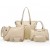 Worsely Cream 6 Piece Crocodile Pattern Ladies Hand bags Set 