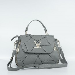 Women Fashion V Small Square Shape Grey Color Handbag