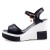 Women Summer Slope Fish Mouth Black High Wedge Sandals