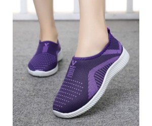 Sporty Magenta Slip On Purple Sneakers with Breathable Mesh