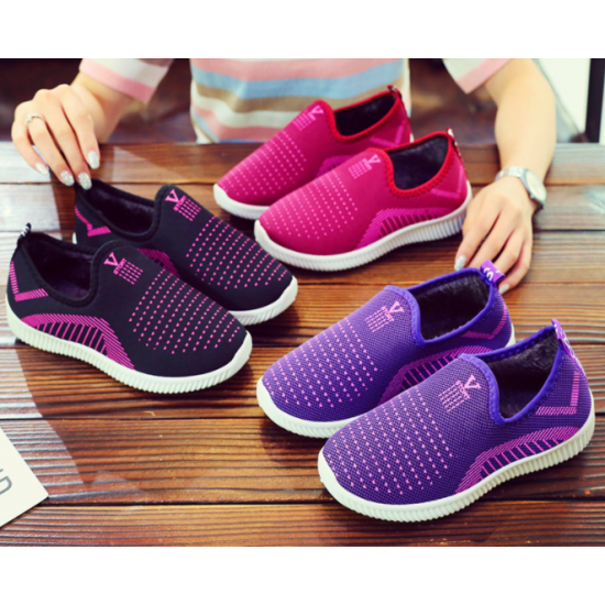 Sporty Magenta Slip On Purple Sneakers with Breathable Mesh image