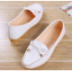 Sophisticated White Loafers with Durable Sole image
