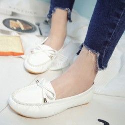 Sophisticated White Loafers with Durable Sole