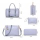 Grey Color 5 Piece Snake Pattern Ladies Hand bags Set