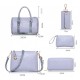 Cream Color 5 Piece Snake Pattern Ladies Hand bags Set