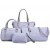 Grey Color 5 Piece Snake Pattern Ladies Hand bags Set