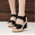 Black Color High Wedge Sandals For Women