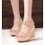 Golden Color High Wedge Sandals For Women