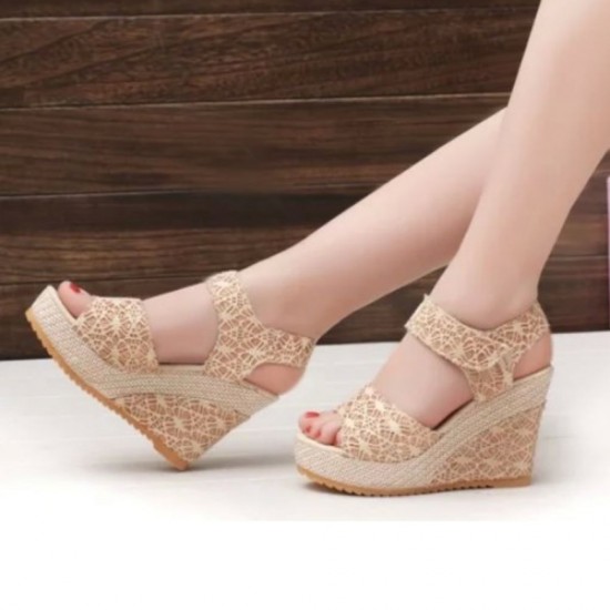 Elegant Lace Espadrille Wedges with Comfort Fit Design image