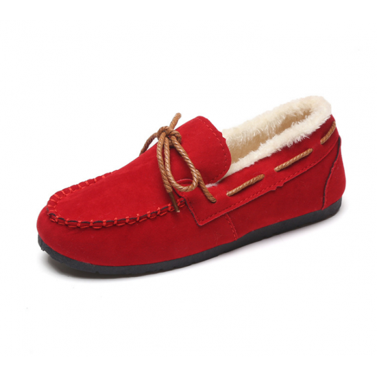 red winter shoes