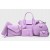 Korean version Purple 6 Piece Snake Pattern Ladies Hand bags Set