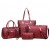 Red Color 5 Piece crocodile pattern Ladies Hand bags Set