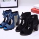 Elegant Black Heeled Sandals Bow Accents for Sophisticated Evening Outfits image