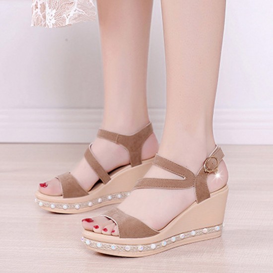 cream high sandals
