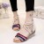 Vibrant Strappy Sandals Multi-Colored Bands Meet Stylish White Interwoven Design