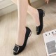 Low Heeled Comfort Flat Black Shoes