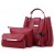 Solid Tassel Hanging PU Red Leather Bag Set