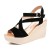 Versatile Espadrille Wedge Sandals with Cross-Strap Design Black