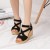 Versatile Espadrille Wedge Sandals with Cross-Strap Design Black