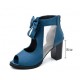 Elegant Blue Heeled Sandals Bow Accents for Sophisticated Evening Outfits image