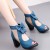 Elegant Blue Heeled Sandals Bow Accents for Sophisticated Evening Outfits