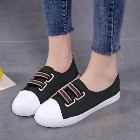 Sneaker Canvas Flat Black Shoes