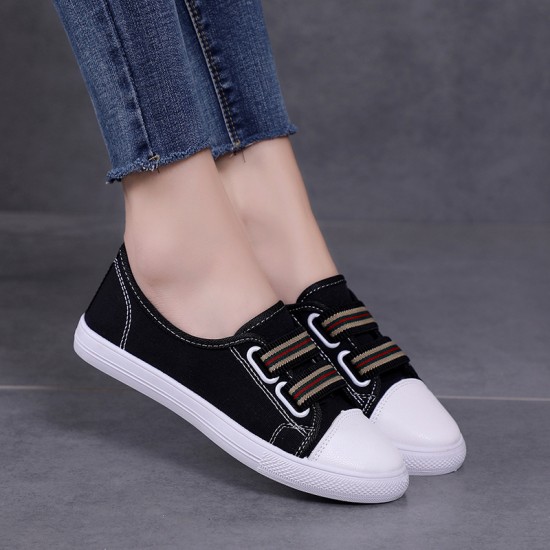 Sneaker Canvas Flat Black Shoes