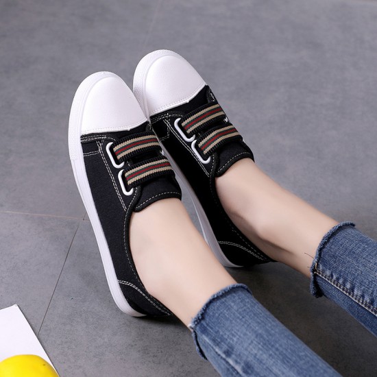 Sneaker Canvas Flat Black Shoes