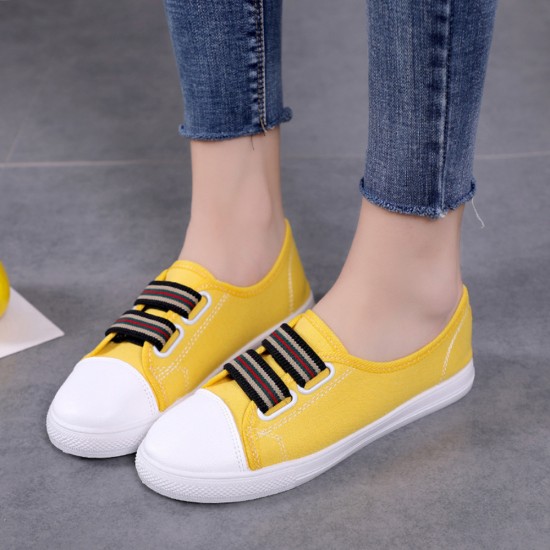 Sneaker Canvas Flat Yellow Shoes