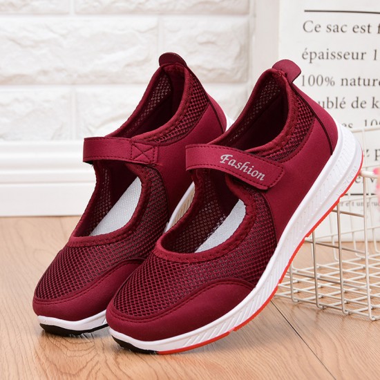 Dynamic Dual-Tone Sports Sneakers with Breathable Mesh-Red image