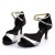 Elegant Black Sued Leather Sandals with Silver Accents and Straps