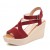 Open To Retro High Wedge Sandals - Red