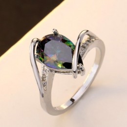 Rainbow Topaz Pear Shaped Sterling Silver Rings