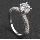 New Round Micro Diamonds Women Silver Rings image