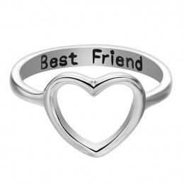 Women Love Heart Best Friend Silver Ring