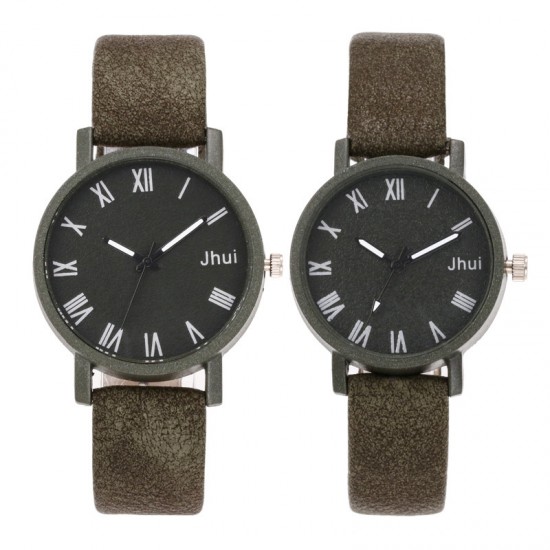 Roman Scales Simple Green Couple Watch image