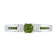 Silver Princess Cut Green & White Sapphire Party Ring image