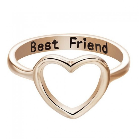 Women Love Heart Best Friend Gold Ring