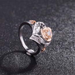 Flower Shaped Gold Plated Heart Ring