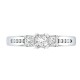 Silver Princess Cut White Sapphire Party Ring image