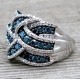 Woman Silver Blue Sapphire Cultured Fashion Ring image