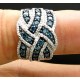 Woman Silver Blue Sapphire Cultured Fashion Ring image