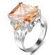 New Luxury Style Yellow Color Radiant Silver Party Ring image